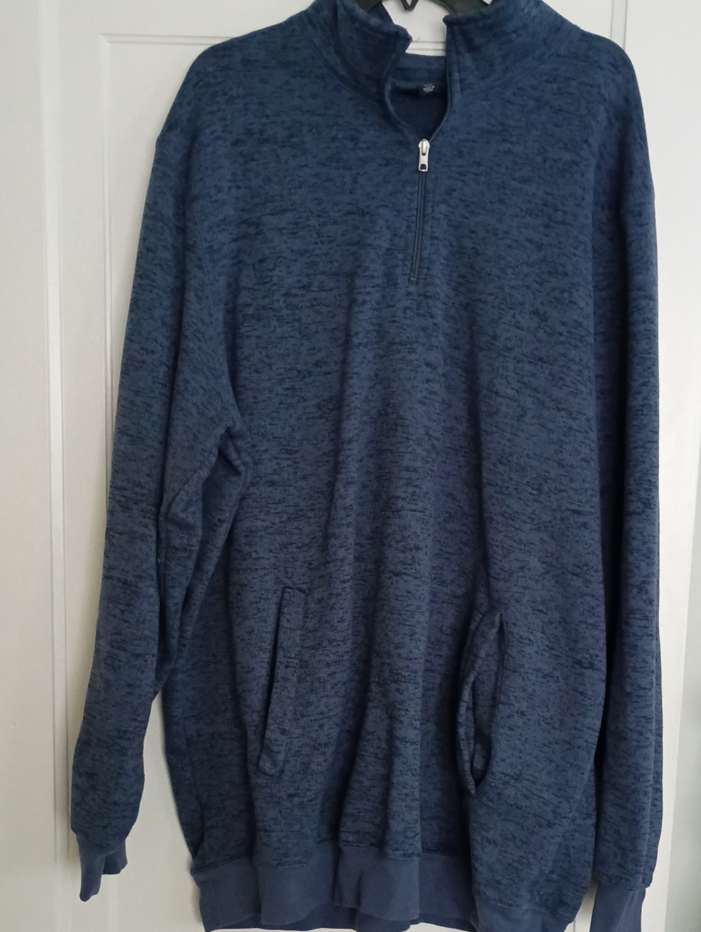 king Size Men's Navy Quarter-Zip Pullover Sweater